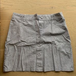 Blue and white striped skirt